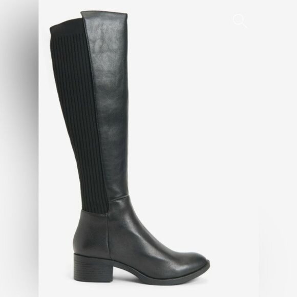 KENNET COLE LEVON LEATHER & RIB KNIT KNEE HIGH BOOTS 6.5 - Picture 11 of 12